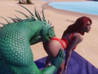 Furry Lizard with 2 dicks