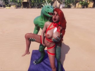 Furry Lizardman enjoys present