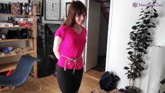 Three neck ties: Standing, Hogtied & choking, Balltied