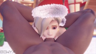 Mercy Christmas Special Blacked Ver Animaton 3D Gaming Overwatch