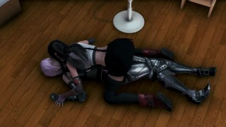 Final fantasy: Tifa warms up Lightning to record a porn video