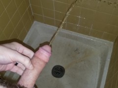 Morning Wood Pee In Shower - Too Hard For Toilet