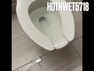 piss, solo female, public toilet, peeing