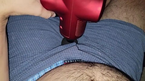 moaning and whimpering with theragun massage 