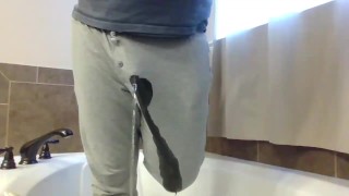 Pissing Pajama Pants before showing Nonstop