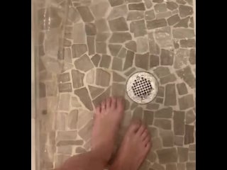 foot fetish, love her feet milf, shower, solo female