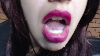 Webcam girl Swallow Cum after Anal Creampie in the Sofa