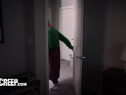 Preview 4 of Dad Creep - Cute Boy In Elf Onesie Gets His Tight Asshole Stretched By His Stepdad In Santa Costume