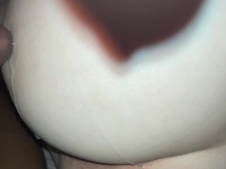 NUT ON MY ASS DADDY ! Watch my little Tight Pussy get Stretched by 12 Inch BBC