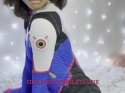 Preview 1 of Teen Lightskin Ebony Goddess Cosplays as D.Va from Overwatch and Squirts Five Times on BBC