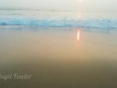 Fast small pissing in panties on the sandy Beach
