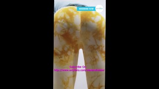 Girl stinky farts in Leggins