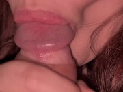 Preview 2 of Cum in my mouth. Gentle, slow blowjob close-up. Pulsate cock - misstokio