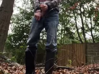 Outdoor Woodland Wank - Close to being Caught so Moved on before Finishing- see next Video for Full