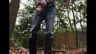 Outdoor woodland wank - close to being caught so moved on before finishing-  see next video for full