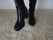 Preview 2 of Mistress with leather Boots and leggings | cum all over my heels