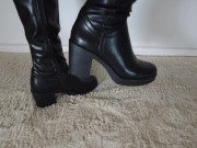 Preview 4 of Mistress with leather Boots and leggings | cum all over my heels