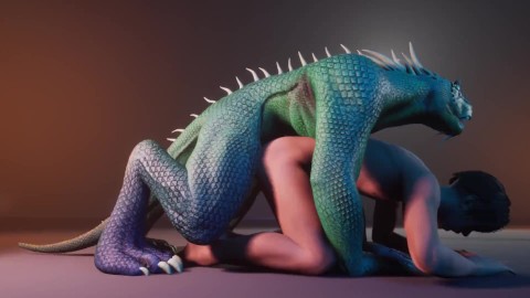 Scalie Reptile (Corbac) Orgasmes avec Guy (Gay Sex) | Furry la vie sauvage