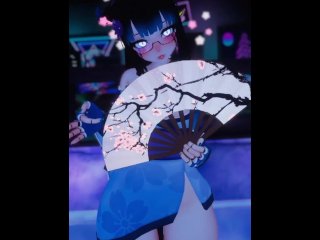 vrchat, nude dance, anime, solo female