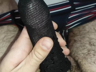 pov, fetish, cum in sock, knee socks