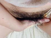 Preview 4 of Subjective video of masturbation ♡ Wet pussy under fluffy pubic hair [Personal shooting]