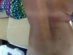 milf taking huge cock from behind on boat in public beach