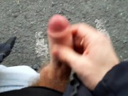 Preview 6 of Guy masturbates dick at the bus stop