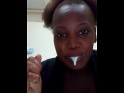 Preview 2 of Cleaning Teeth After Giving Head In Public Bathroom To Co Worker At The Office