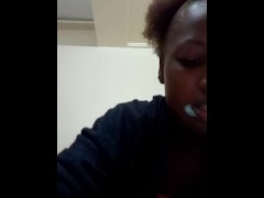 Cleaning Teeth After Giving Head In Public Bathroom To Co Worker At The Office