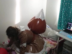 [Fixed] PVC Inflatable tail Brown Fox Sissy Maid Breathplay Hump Eevee