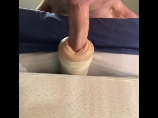 shaved cock, fucking pocket pussy, pocket pussy, male moaning
