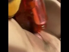 Sucking dildo titty play and masturbating with dirty talk