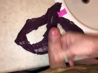 POV Dirty Panty Masturbation Sniffing,Tasting, and Cumming on another Pair of my Wifes Dirty Panties