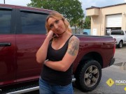 Preview 6 of Roadside - Daisie Belle Flashes Her Ass And Big Tits For The Car Mechanic