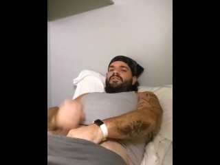 Dad-Bod Italian Jerks Uncut Cock in Travel Pod