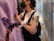 Preview 4 of Shopping with my tits out and nervously changing my top on a busy street