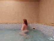 Preview 5 of Busty Blonde Playful Pussy Caress to Huge Orgasm in the Pool