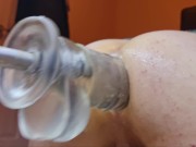 Preview 6 of DEAN SLADE DESTROYED BY 14 INCH TRANSPARENT DILDO AND FUCKING MACHINE NO MERCY POV