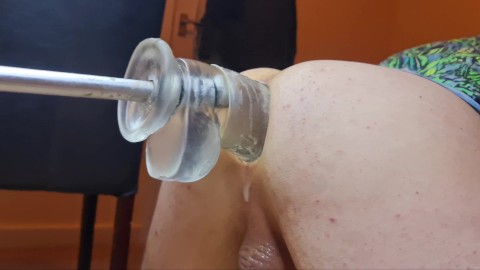 DEAN SLADE DESTROYED BY 14 INCH TRANSPARENT DILDO SHOWING OFF HIS STRETCHED GAPING ASSHOLE