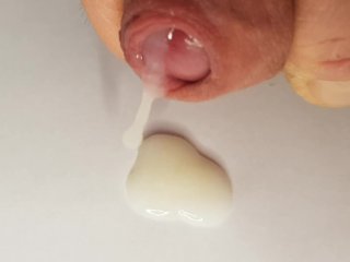 Wank before work, close up and thick cumshot