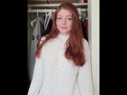 Preview 2 of Innocent 19 year old redhead titty drop