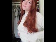 Preview 6 of Innocent 19 year old redhead titty drop