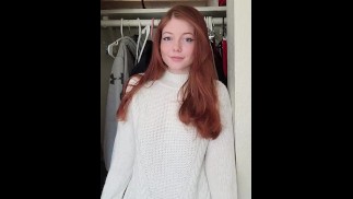 Innocent 19 year old redhead titty drop