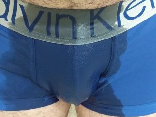 amateur, solo male, exclusive, wetting underwear