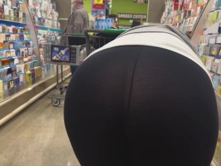 Huge Booty Milf Shopping In See Through Leggings at Walmart