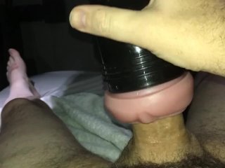 Slow_Masturbation with Fleshlight While I Watch Porn. HugeCum Load
