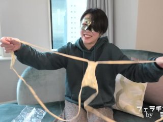 Masked Beauty YUI Blowjob 01 Interview & Close-up Body