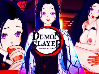 demon slayer, blowjob, 胡こ蝶ちょう カナエ, koikatsu party