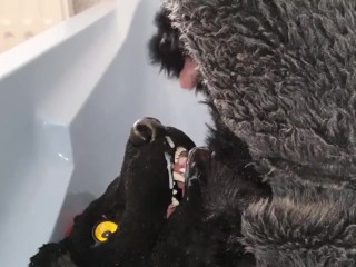 Murrsuiter Pisses on himself and inside his Maw for a Good Drink then Cum inside