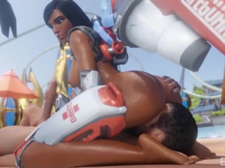 Pharah_mouth-to-mouth Porn 3d Animation Bewyx NSFW